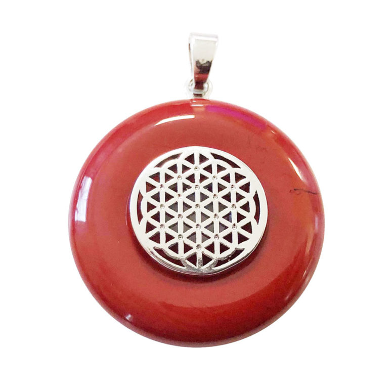 pendentif jaspe rouge pi chinois