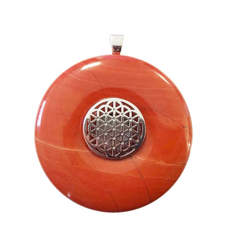 pendentif jaspe rouge pi chinois