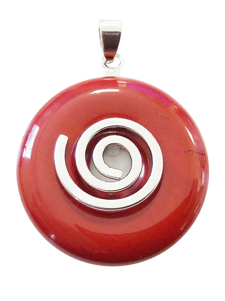 pendentif jaspe rouge pi chinois