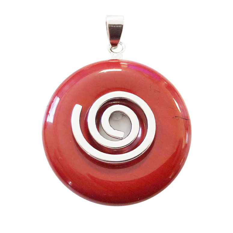 pendentif jaspe rouge pi chinois