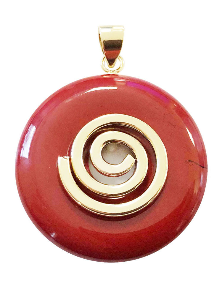 pendentif jaspe rouge pi chinois