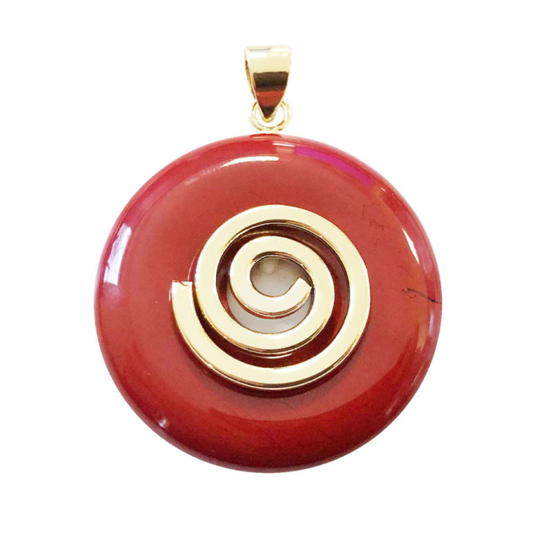 pendentif jaspe rouge pi chinois