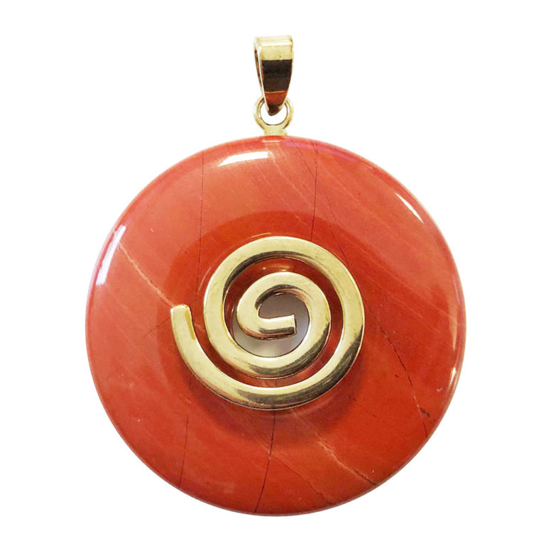 pendentif jaspe rouge pi chinois