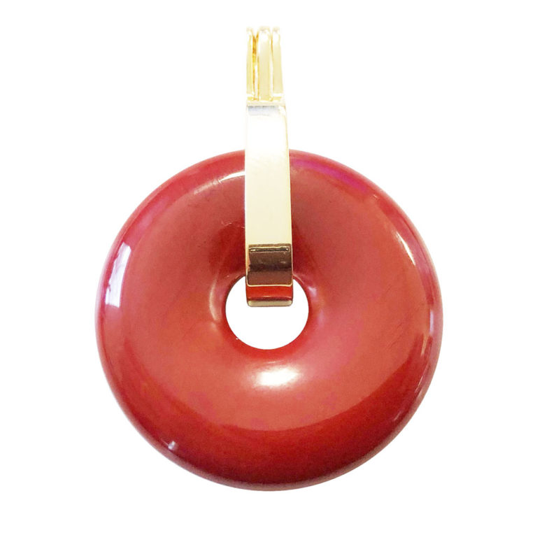 pendentif jaspe rouge pi chinois