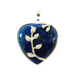 Pendentif Lapis-lazuli Coeur fleuri