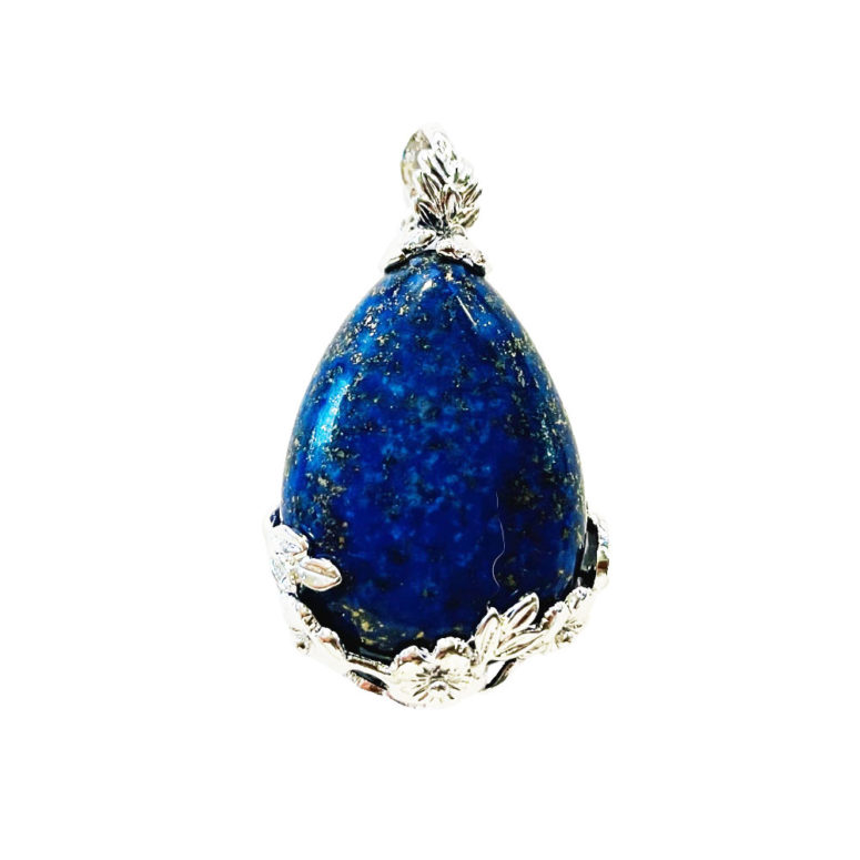 Pendentif Lapis-lazuli Goutte fleurie