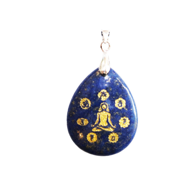 pendentif lapis lazuli yoga 7 chakras