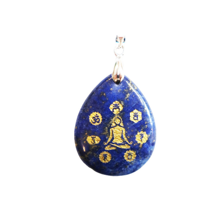 pendentif lapis lazuli yoga 7 chakras