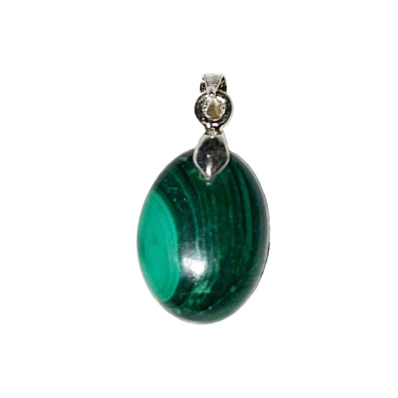 pendentif malachite pierre plate