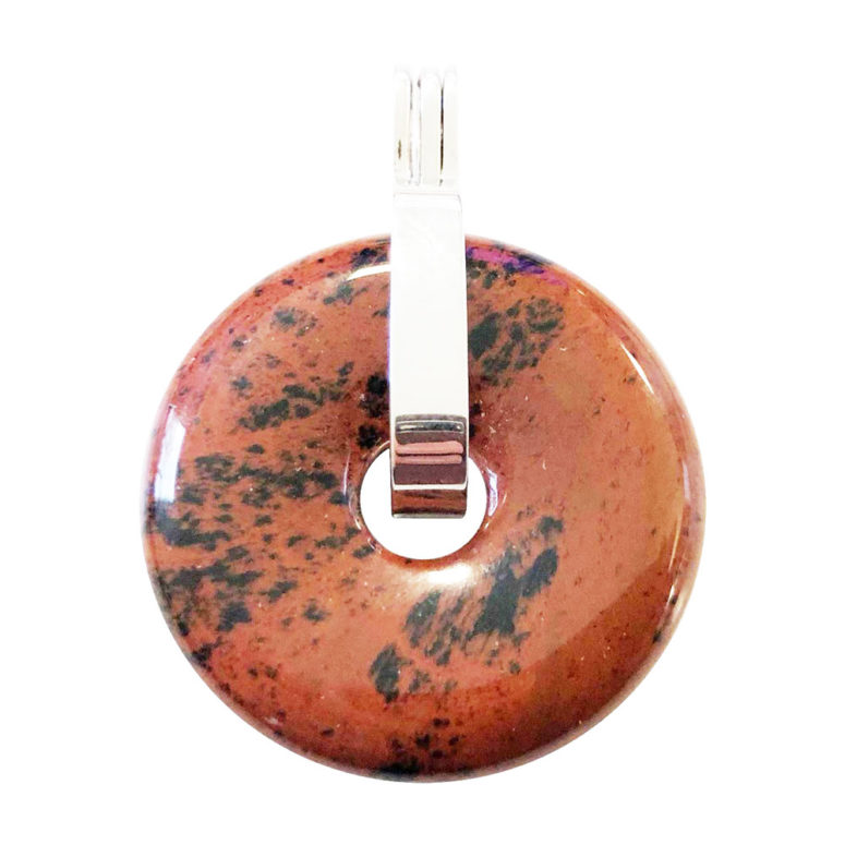 pendentif obsidienne acajou pi chinois