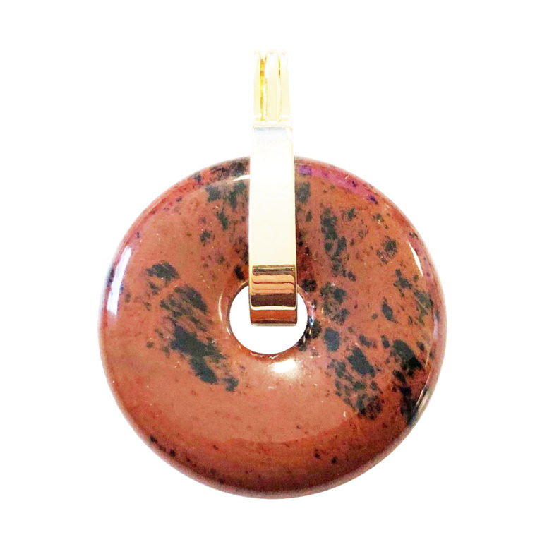 pendentif obsidienne acajou pi chinois