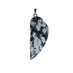 pendentif obsidienne neige aile d'ange