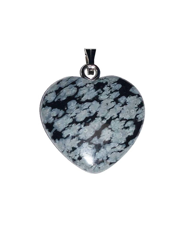 pendentif obsidienne neige coeur