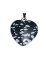 pendentif obsidienne neige coeur