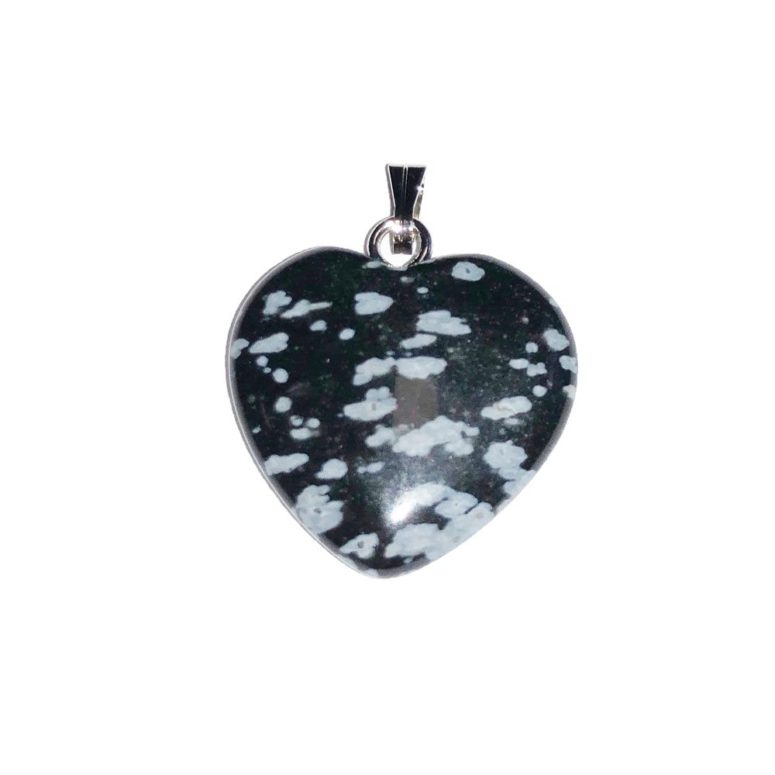 pendentif obsidienne neige coeur