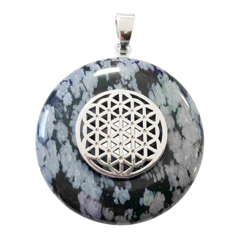 pendentif obsidienne neige pi chinois