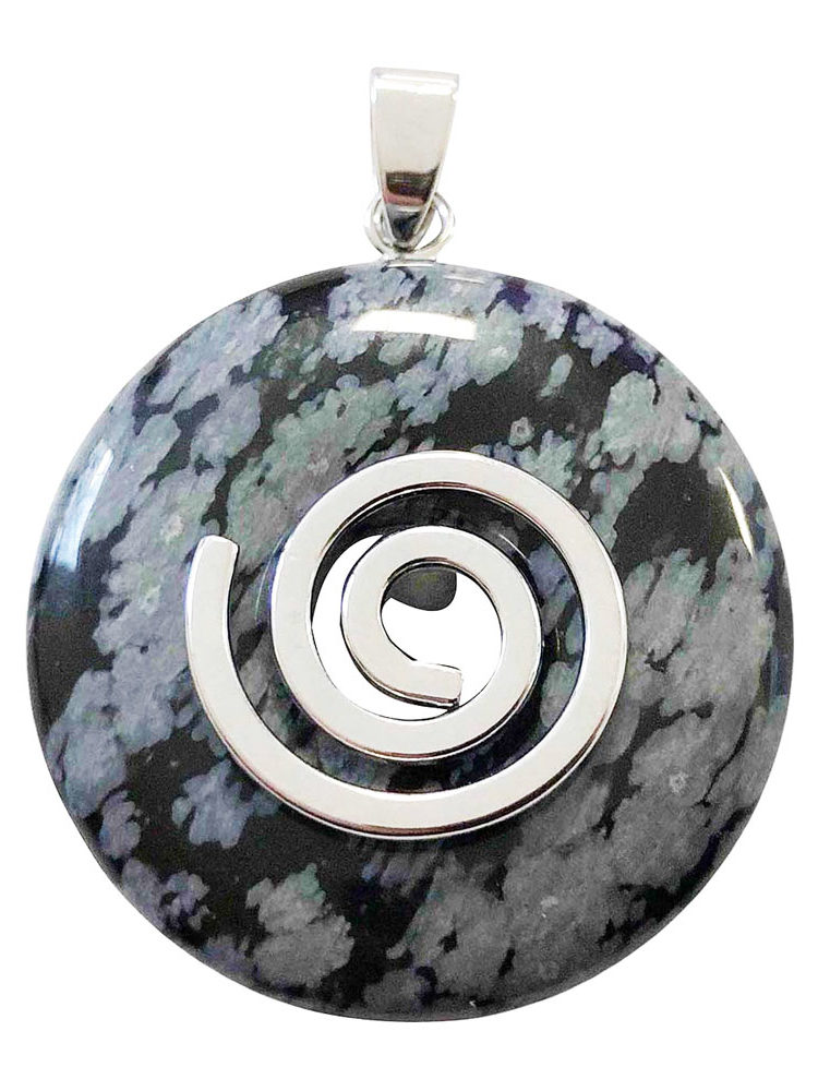 pendentif obsidienne neige pi chinois