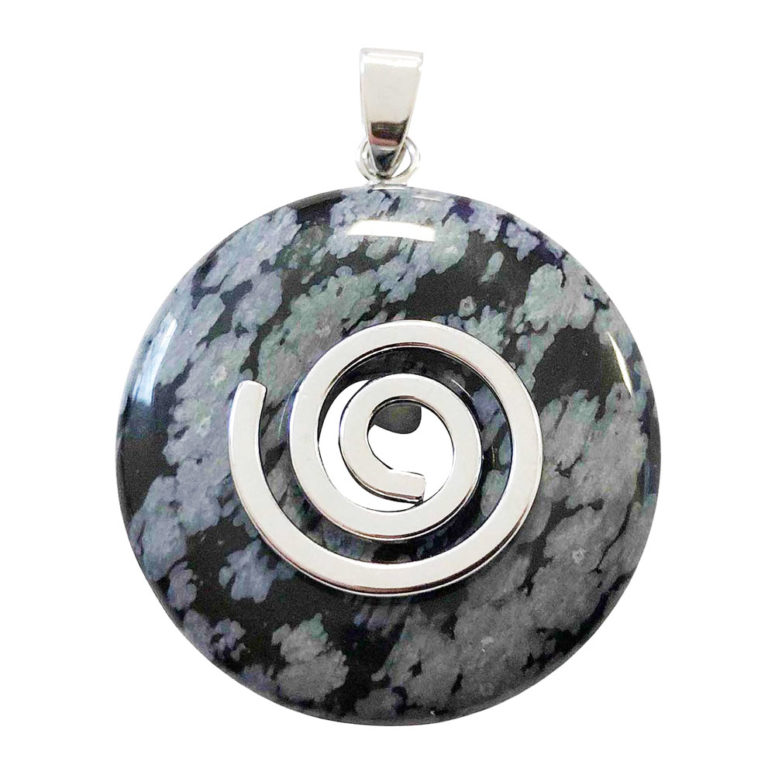 pendentif obsidienne neige pi chinois