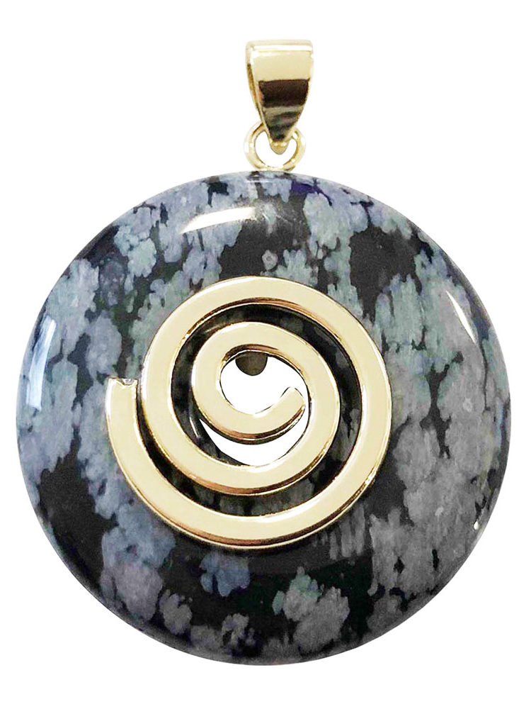 pendentif obsidienne neige pi chinois