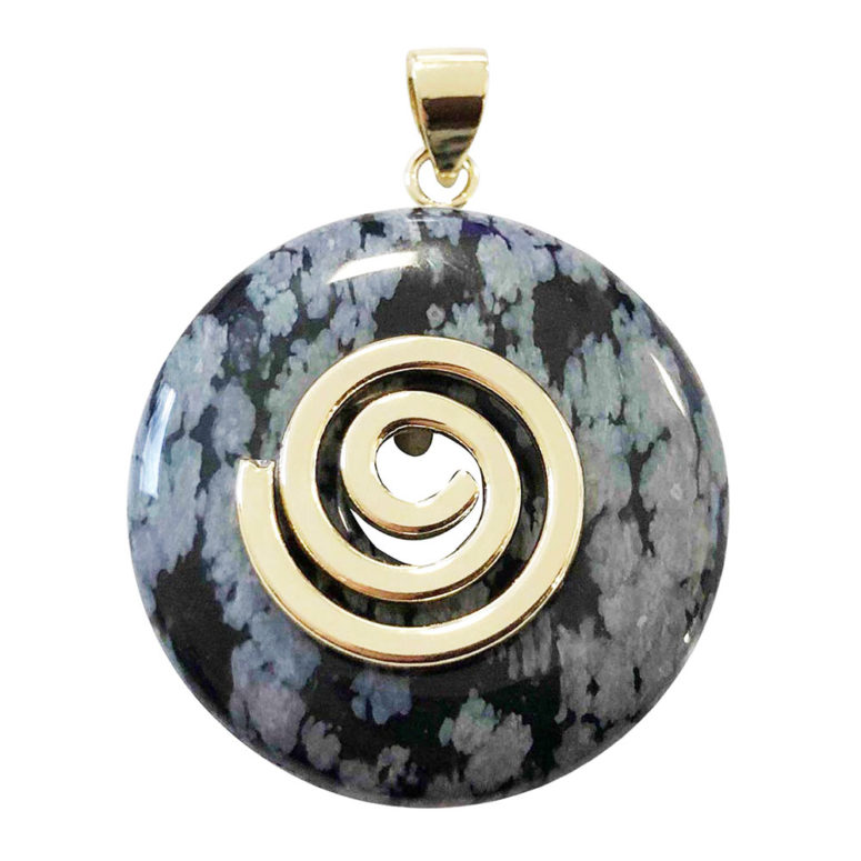 pendentif obsidienne neige pi chinois