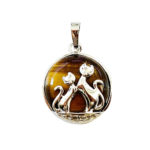 pendentif oeil de tigre chat