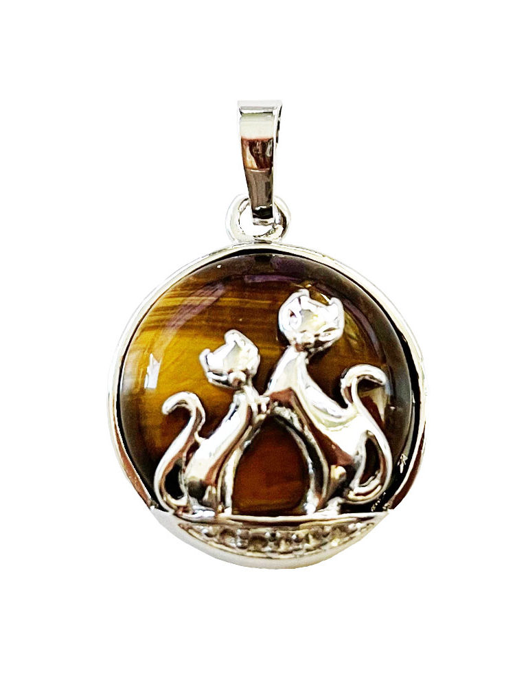 pendentif oeil de tigre chat