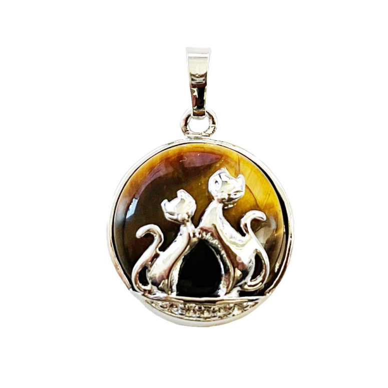 pendentif oeil de tigre chat