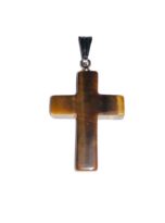 pendentif oeil de tigre croix