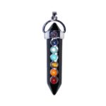 pendentif onyx 7 chakras pointe longue