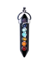 pendentif onyx 7 chakras pointe longue