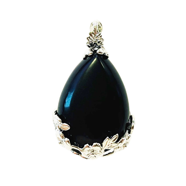 Pendentif Onyx Goutte fleurie