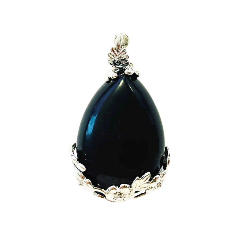 Pendentif Onyx Goutte fleurie