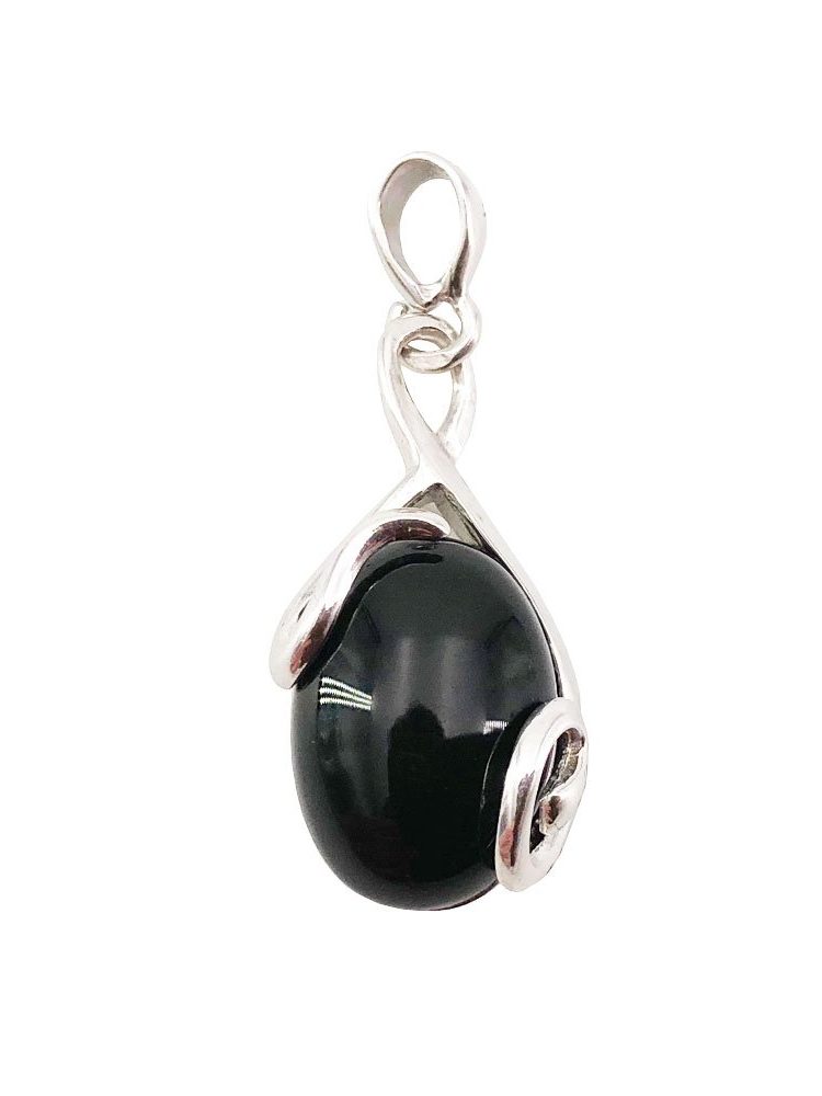 pendentif onyx argent rhodie