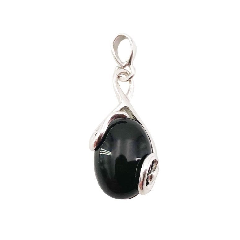 pendentif onyx argent rhodie