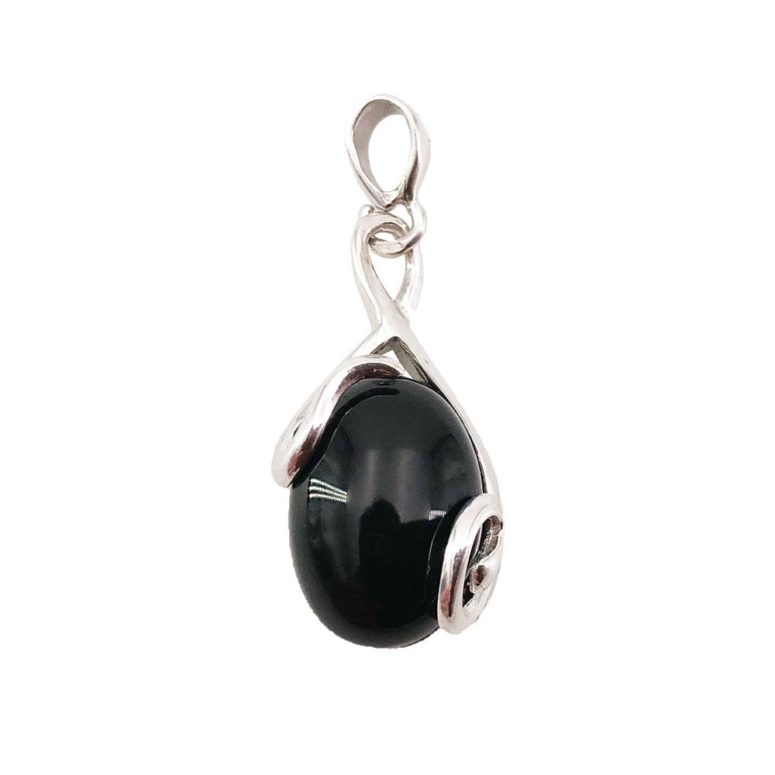 pendentif onyx argent rhodie