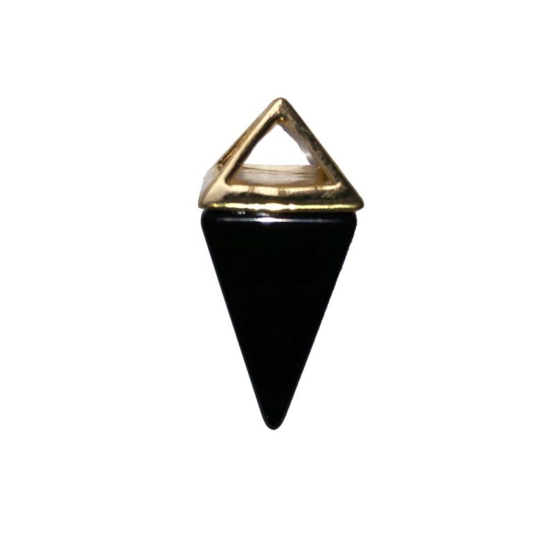 pendentif onyx pyramide or