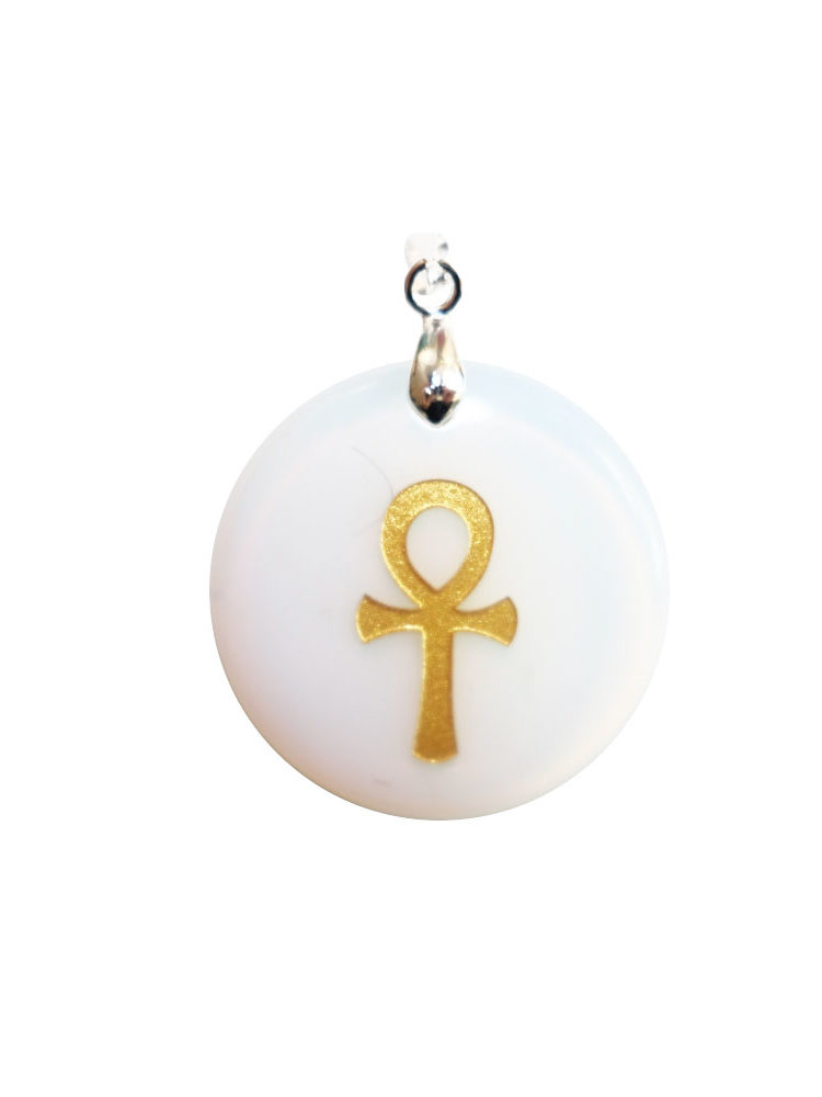 pendentif opale synthétique croix égyptienne