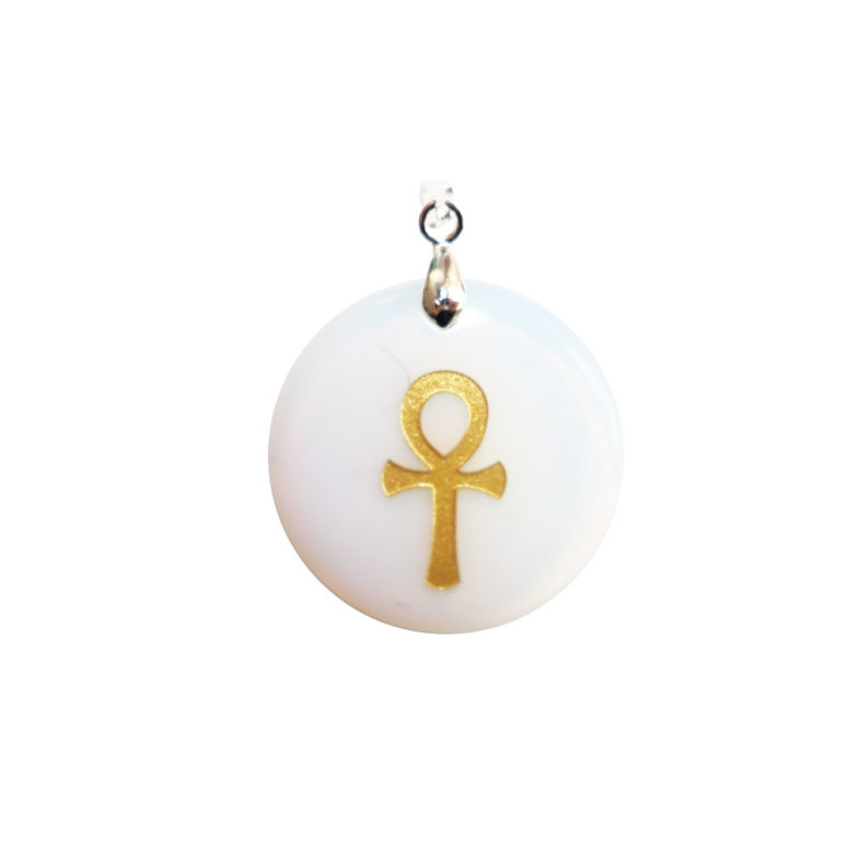 pendentif opale synthétique croix égyptienne