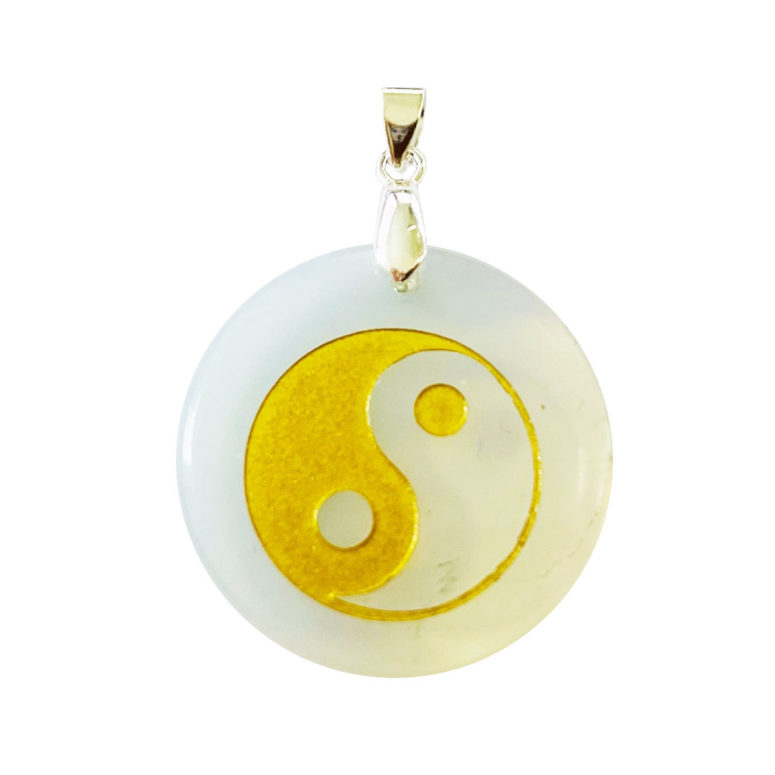 Pendentif Opale synthétique Taoïste Yin-Yang