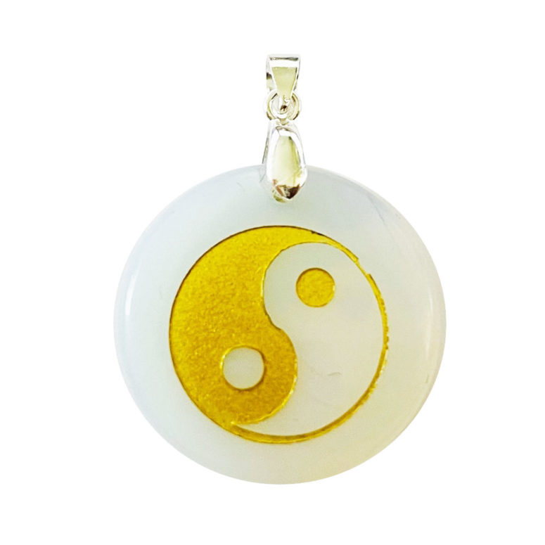 Pendentif Opale synthétique Taoïste Yin-Yang