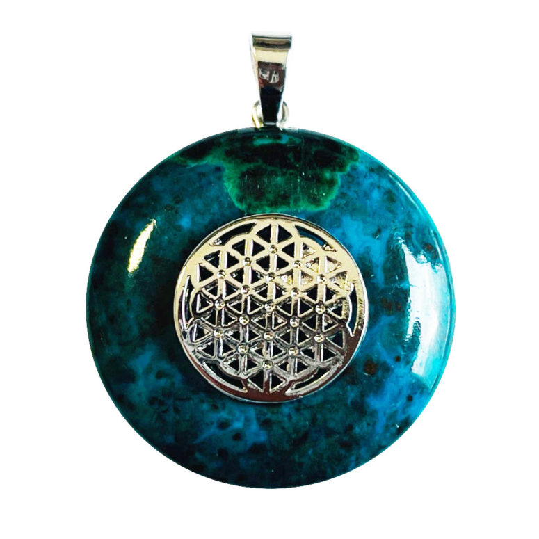 Pendentif Chrysocolle - PI chinois ou Donut