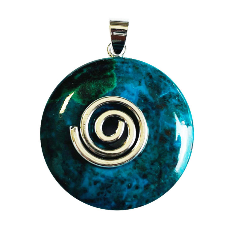 Pendentif Chrysocolle - PI chinois ou Donut