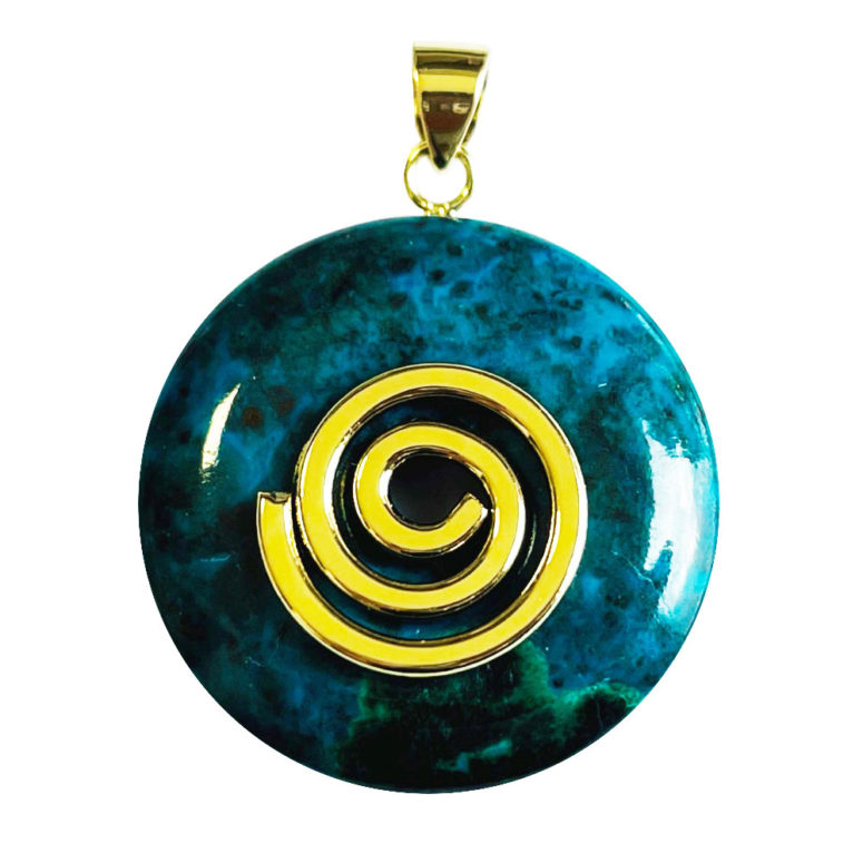 Pendentif Chrysocolle - PI chinois ou Donut