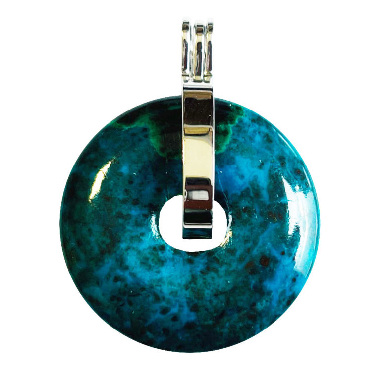 Pendentif Chrysocolle - PI chinois ou Donut