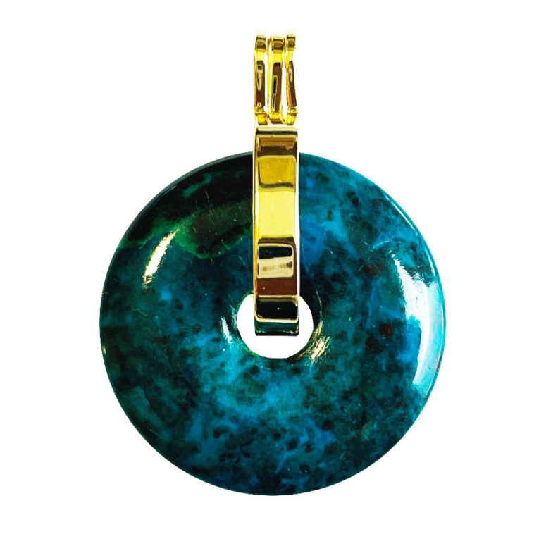 Pendentif Chrysocolle - PI chinois ou Donut