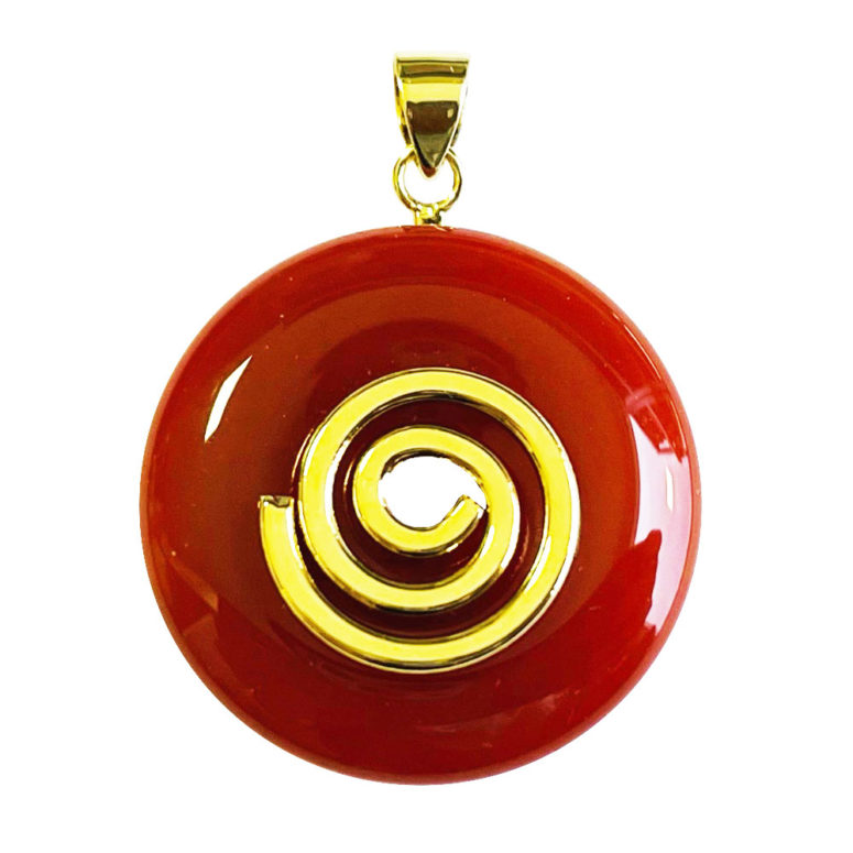 Pendentif Cornaline - PI chinois ou Donut