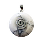 pendentif pi chinois donut howlite argenté 20mm