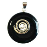 Pendentif Obsidienne argentée - PI chinois ou Donut