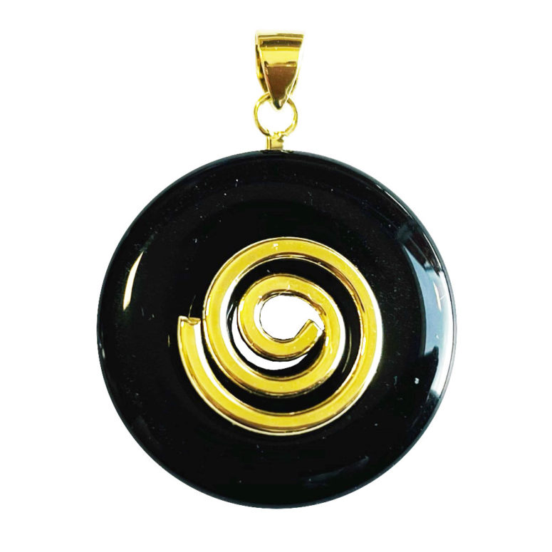 Pendentif Obsidienne argentée - PI chinois ou Donut