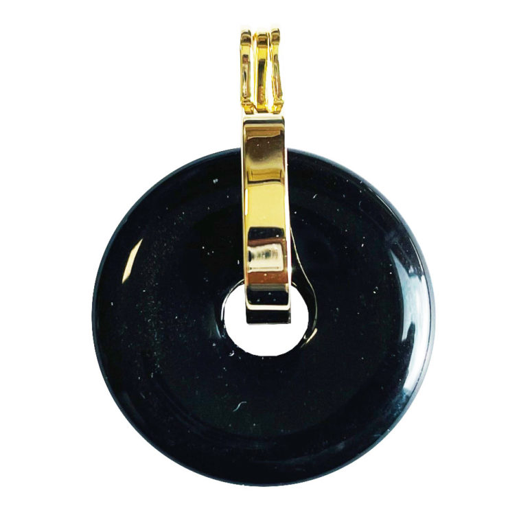 Pendentif Obsidienne argentée - PI chinois ou Donut